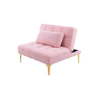 Canapé-lit modulaire simple Chenille Rose Teddy avec structure en bois massif pour salon
