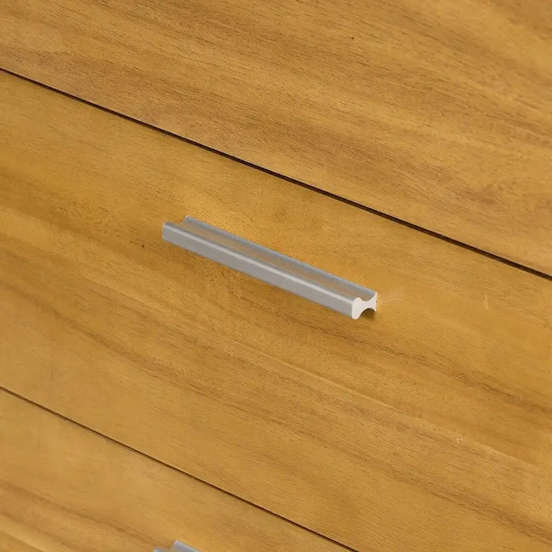 Commode verticale à 5 tiroirs en bois massif avec poignée métallique pour chambre à coucher, salon