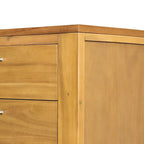 Commode verticale à 5 tiroirs en bois massif avec poignée métallique pour chambre à coucher, salon
