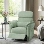 Fauteuil inclinable motorisé berçant et pivotant avec appuie-tête et accoudoirs réglables, ports de chargement USB et USB-C, fauteuil inclinable planeur pour chambre de bébé