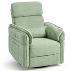 Fauteuil inclinable motorisé berçant et pivotant avec appuie-tête et accoudoirs réglables, ports de chargement USB et USB-C, fauteuil inclinable planeur pour chambre de bébé