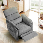 Fauteuil inclinable motorisé berçant et pivotant avec appuie-tête et accoudoirs réglables, ports de chargement USB et USB-C, fauteuil inclinable planeur pour chambre de bébé