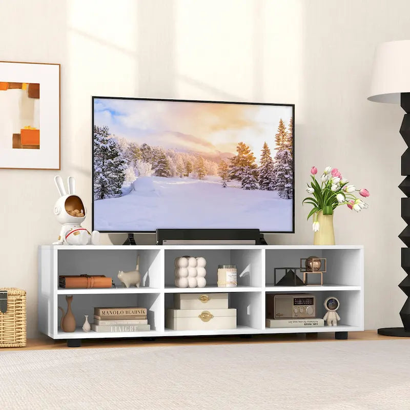 Meuble TV pour téléviseur 50 pouces, meuble TV 42" avec 3 étagères réglables