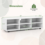 Meuble TV pour téléviseur 50 pouces, meuble TV 42" avec 3 étagères réglables