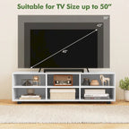 Meuble TV pour téléviseur 50 pouces, meuble TV 42" avec 3 étagères réglables