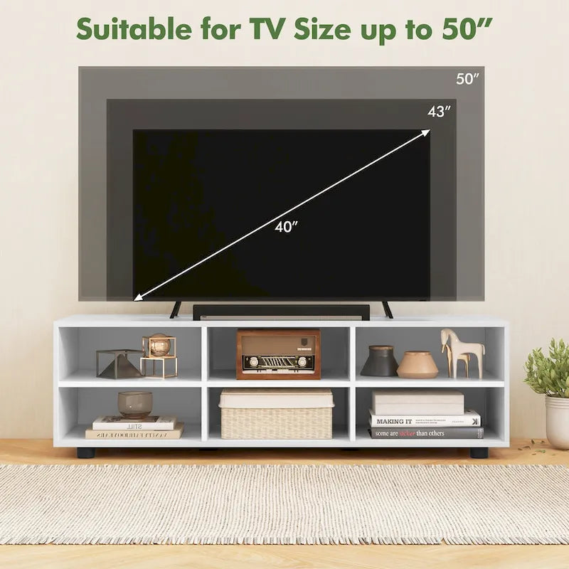 Meuble TV pour téléviseur 50 pouces, meuble TV 42" avec 3 étagères réglables