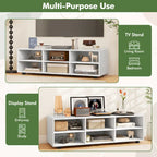Meuble TV pour téléviseur 50 pouces, meuble TV 42" avec 3 étagères réglables