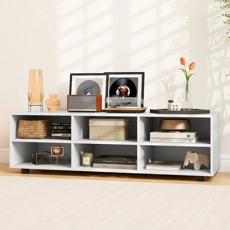 Meuble TV pour téléviseur 50 pouces, meuble TV 42" avec 3 étagères réglables