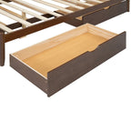 Cadre de lit Queen Size avec lit gigogne Twin XL et 2 grands tiroirs, lit plateforme en bois avec tête de lit et support à lattes
