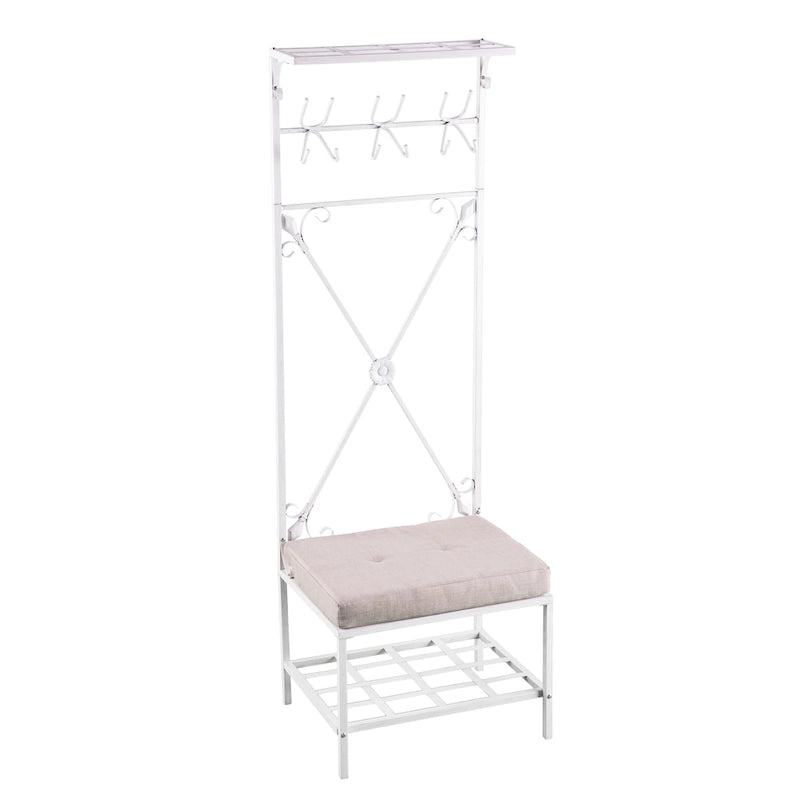 Porte-manteau d'entrée en métal blanc