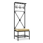 Banc portemanteau en métal noir Bugleweed