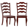 Chaises de salle à manger françaises en bois à dossier échelle (Lot de 2)