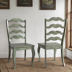 Chaises de salle à manger françaises en bois à dossier échelle (Lot de 2)