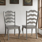 Chaises de salle à manger françaises en bois à dossier échelle (Lot de 2)