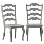 Chaises de salle à manger françaises en bois à dossier échelle (Lot de 2)
