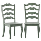 Chaises de salle à manger françaises en bois à dossier échelle (Lot de 2)