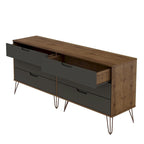 Commode basse à 6 tiroirs avec pieds en métal