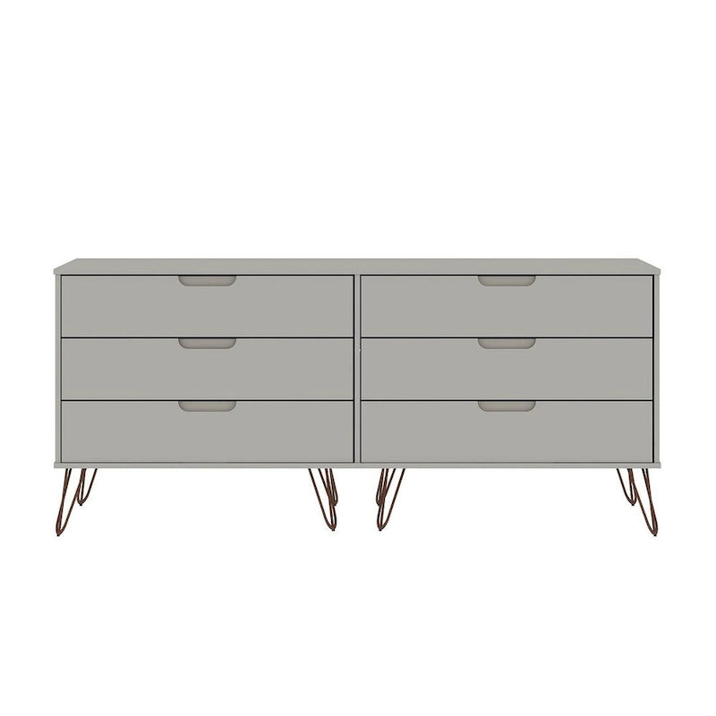 Commode basse à 6 tiroirs avec pieds en métal