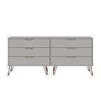 Commode basse à 6 tiroirs avec pieds en métal