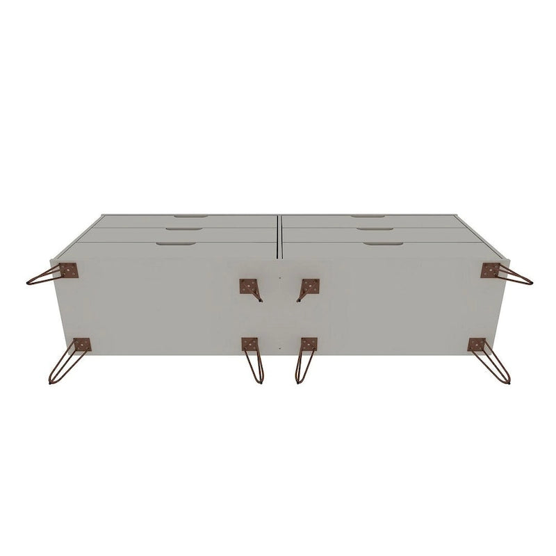 Commode basse à 6 tiroirs avec pieds en métal