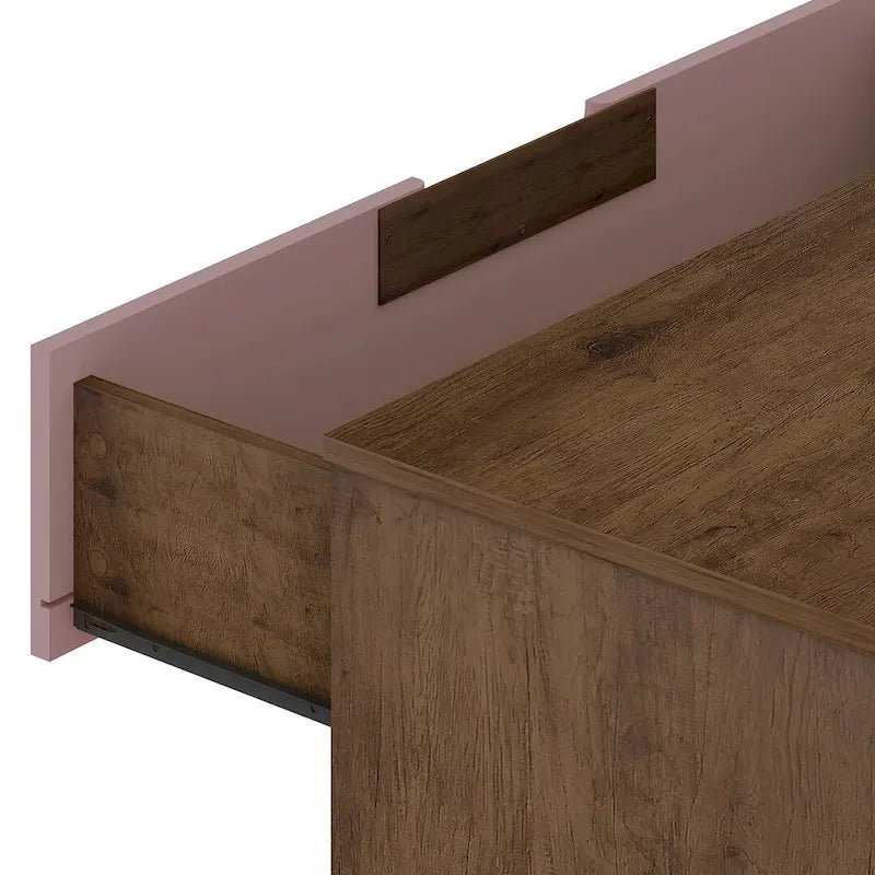 Commode basse à 6 tiroirs avec pieds en métal