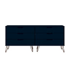 Commode basse à 6 tiroirs avec pieds en métal