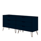 Commode basse à 6 tiroirs avec pieds en métal