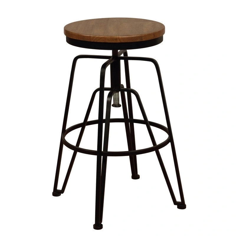 Tabouret réglable en bois et métal de 63,5 à 73,5 cm