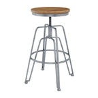 Tabouret réglable en bois et métal de 63,5 à 73,5 cm