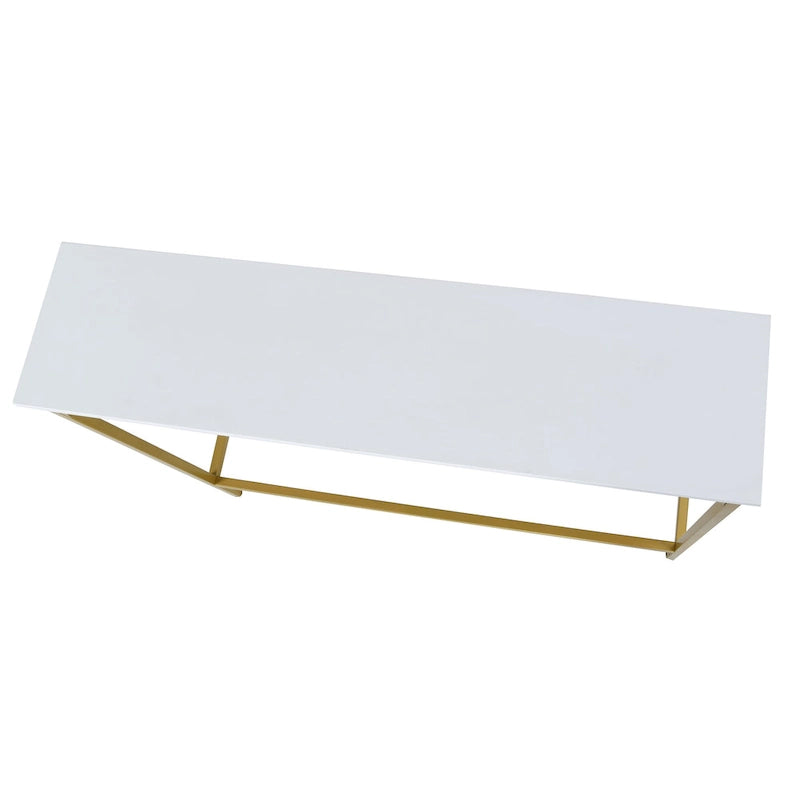 Console mince - Blanc/Or