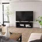 Meuble TV en bois noir pour téléviseurs jusqu'à 75 pouces