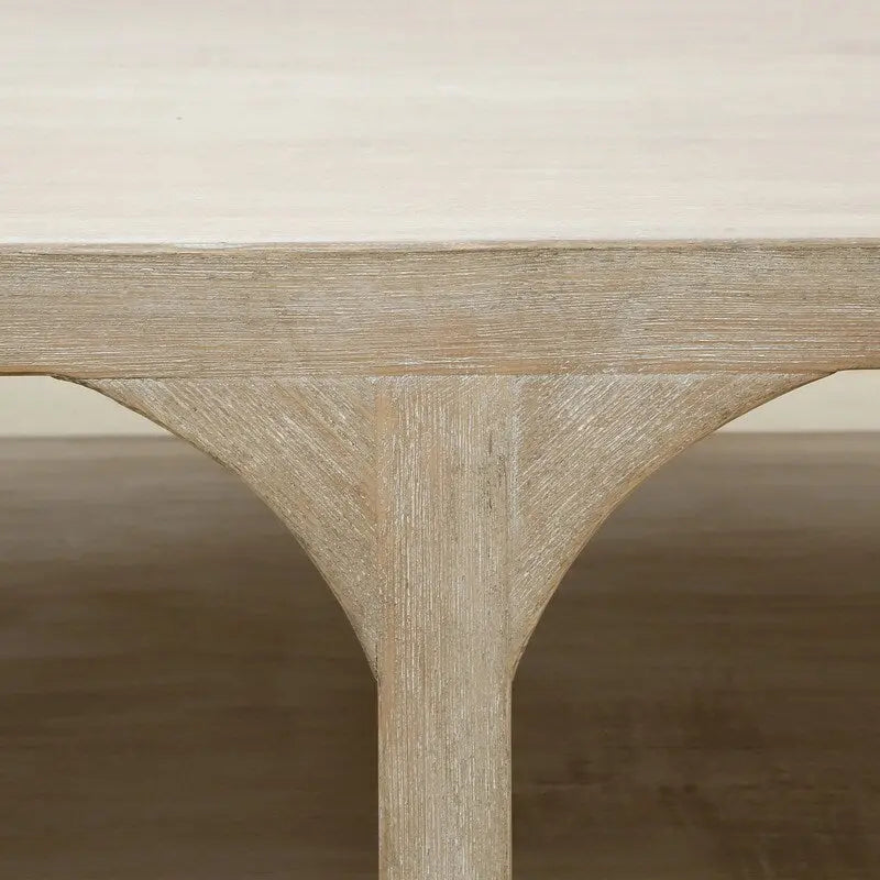 Table basse en bois recyclé, grande, 170 cm de long, finition blanchie patinée