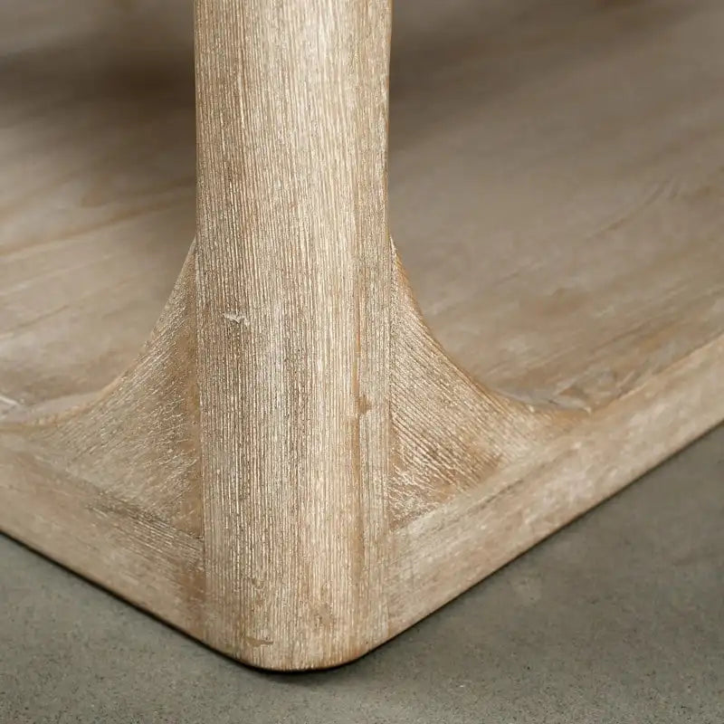 Table basse en bois recyclé, grande, 170 cm de long, finition blanchie patinée