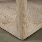 Table basse en bois recyclé, grande, 170 cm de long, finition blanchie patinée