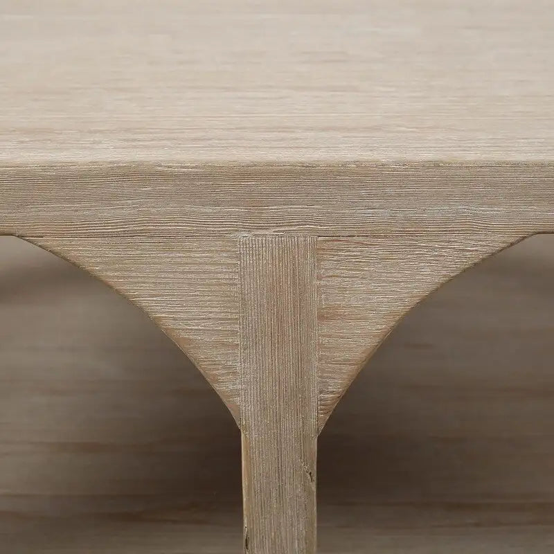 Table basse en bois recyclé, grande, 170 cm de long, finition blanchie patinée