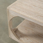 Table basse en bois recyclé, grande, 170 cm de long, finition blanchie patinée