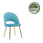 Chaises de salle à manger en velours avec pieds en métal doré (lot de 2)