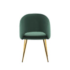 Chaises de salle à manger en velours avec pieds en métal doré (lot de 2)