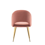 Chaises de salle à manger en velours avec pieds en métal doré (lot de 2)