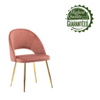 Chaises de salle à manger en velours avec pieds en métal doré (lot de 2)