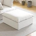 Pouf moderne rembourré en lin