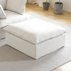Pouf moderne rembourré en lin