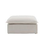 Pouf moderne rembourré en lin