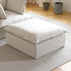 Pouf moderne rembourré en lin