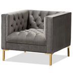 Chaise longue Glamour en velours et or