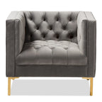 Chaise longue Glamour en velours et or
