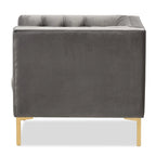 Chaise longue Glamour en velours et or