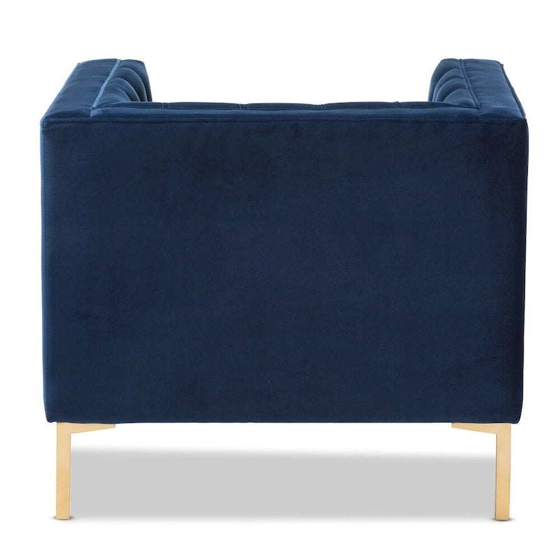 Chaise longue Glamour en velours et or