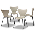 Ensemble de 4 chaises de salle à manger modernes et contemporaines en plastique/métal