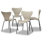 Ensemble de 4 chaises de salle à manger modernes et contemporaines en plastique/métal